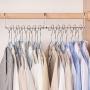 Keweis Closet Space Saving Hangers/Organizer, Multi-Purpose Metal Magic Hangers 9.5 Inch Cloth Hanger Wardrobe Closet Organization Closet Hanger Silver (Pack of 4)