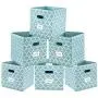 homyfort Foldable Storage Cube Bins 11x11 inches, Fabric Storage Bin Baskets Boxes Organizer with Labels and Dual Plastic Handles for Shelf Closet, Nursery, Set of 6 (Blue homyfort Foldable Storage Cube Bins 11x11 inches, Fabric Storage Bin Baskets Boxes Organizer with Labels and Dual Plastic Handles for Shelf Closet, Nursery, Set of 6 (Blue
