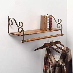 Coat Racks Clothing Store Display Stand Hanger Display Stands Womens Shop Shelf Retro Wall-mounted Hanger Clothes Hanger Shelf