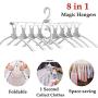 homeclub Clothes Folding Hanger for Travel, 360°Rotating Space Saver, Magic Garment Collapsible Hanger for Home/Trip/Camping, Clothing Storage Organizer Rack for Adult Kids Shirt/Sweater/Suit Pants