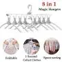 homeclub Clothes Folding Hanger for Travel, 360°Rotating Space Saver, Magic Garment Collapsible Hanger for Home/Trip/Camping, Clothing Storage Organizer Rack for Adult Kids Shirt/Sweater/Suit Pants