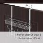 Nandae Over The Door 5 Hooks Shelf Organizer Hanger with Mesh Basket Storage Rack for Bathroom Kitchen Storage Shelves, Chrome