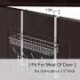 Nandae Over The Door 5 Hooks Shelf Organizer Hanger with Mesh Basket Storage Rack for Bathroom Kitchen Storage Shelves, Chrome Nandae Over The Door 5 Hooks Shelf Organizer Hanger with Mesh Basket Storage Rack for Bathroom Kitchen Storage Shelves, Chrome