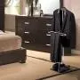 MyGift Brown Wood & Metal Suit Valet Floor Stand/Garment Organizer Rack/Coat & Pants Hanger