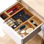 INTERGREAT 5-Piece Bamboo Storage Boxes Drawer Organizer Set Storage Organizer Divider for Office Desk Supplies and Accessories