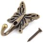uxcell Metal Home Butterfly Design Vintage Style Clothes Hanger Hook 3 Pcs Bronze Tone