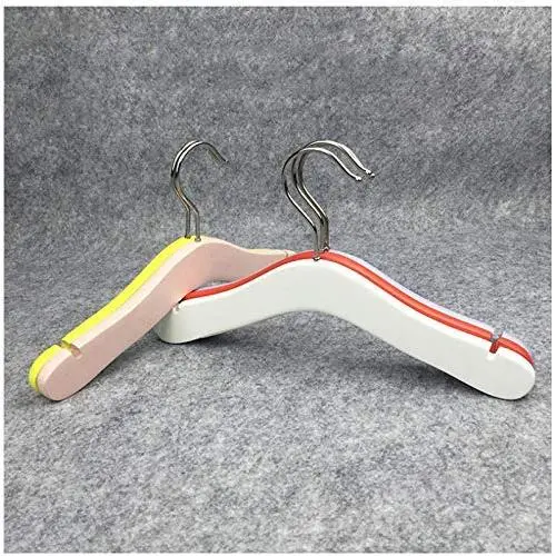 DNJKSA 5pcs/lot 27cm Baby Wooden Hanger Children Small Wood Hangers for Clothes(Random Color)