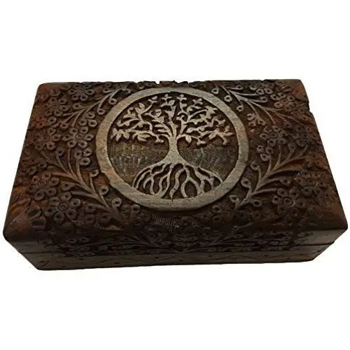 vrinda Wooden Storage Boxes Tree of Life- Natural Color vrinda Wooden Storage Boxes Tree of Life- Natural Color