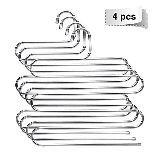 Eleling 5 Layers Pants Clothes Rack S Shape Multi-Purpose Hangers For Trousers Tie Organizer Storage Hanger Eleling 5 Layers Pants Clothes Rack S Shape Multi-Purpose Hangers For Trousers Tie Organizer Storage Hanger