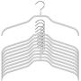 MAWA Reston Lloyd Silhouette Light Thin Non-Slip Space Saving 45/F Extra Wide Clothes Hanger, Set of 10, Silver MAWA Reston Lloyd Silhouette Light Thin Non-Slip Space Saving 45/F Extra Wide Clothes Hanger, Set of 10, Silver
