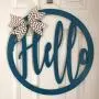 Circle Hello Door Hanger - Neutral Door Hanger - Everyday Modern Wreath - Modern Welcome Sign - Year-round - Summer Winter Fall Spring