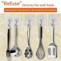 Sticky Hook Kitchen Wall Hook 24PCS Nail-Free Sticky Hanger, with Stainless Steel Hook, Reusable Practical Towel Bathroom Hook