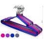 MIJOGO Premium Velvet Hangers (Pack of 50) Quality Plastic Hangers - Non Slip - Velvet Suit Hangers Space Saving Clothes Hangers,Red