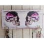 Skull Key Holder for wall, Decorativ Wood Key Hanger, Sugar Skull, wooden key hook, Skull decor, Space skull
