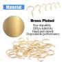 Glarks 120-Pieces 6 Size Brass Plated Screw-in Cup Hooks Lag Thread Handy Hanging Hooks Assortment Set