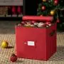 ZOBER Christmas Ornament Storage Boxes with Zippered Closure - Protect & Keeps Safe Up to 64 Holiday Ornaments & Xmas Decorations Accessories, Durable Non-Woven Ornament Storage Container, Two Handles ZOBER Christmas Ornament Storage Boxes with Zippered Closure - Protect & Keeps Safe Up to 64 Holiday Ornaments & Xmas Decorations Accessories, Durable Non-Woven Ornament Storage Container, Two Handles