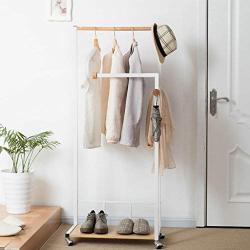 YX Xuan Yuan Floor Coat Rack Bedroom Multifunctional Gangmu Simple Clothes Racks Multi - Store Hangers Clothes Rack Size -61x37x146cm Home Storage (Color : White)