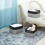 Foldable Storage Bins [3pc/Pack] Cotton Blend Collapsible Organizing Boxes Storage Baskets with Handles Household