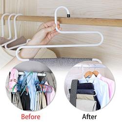 Zebrago Pants Hanger， Multilayer Pants Hangers Trouser Hangers S Shaped Non Slip Stainless Steel Metal Hangers Space Saving Closet Storage for Tie Scarf Shock Jeans Towel Clothes（4Pack ）