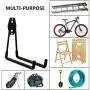 Heavy Duty Utility Hooks with Anti-Slip Coating Used for Garage, Shop, Basement, Shed, Garden Storage Organize Extended Wall Mount U Tool Holder (4 Pack Black Square Hook Large)