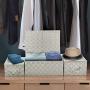 Sorbus Storage Boxes Woven Basket Bin Container Tote Cube Organizer Set Stackable Storage Basket Woven Strap Shelf Organizer Built-in Carry Handles (Woven Lid Baskets - Beige)