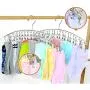 CenYouful Stainless Steel Laundry Drying Rack Windproof Clothes Hanger with 8 Clips for Drying Socks,Drying Towels, Cloth Diapers, Bras, Baby Clothes,Underwear,Hat, Socks Gloves (Set of 2)