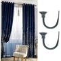 Flameer 1 Pair U-Shape Window Curtain Holdbacks Window Decorative Hook Draperies Clothes Hanger - Square_Black