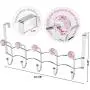 Galashield Over The Door Hook Pink Acrylic Hooks and Stainless Steel Organizer Door Hanger Towel Rack (10 Hooks)