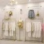 Industrial Clothing Rack Rustic Customized Heavy Duty Garment Display Rack Floor-Standing Hangers Clothes Shelves for Show Room Retail Store Gold Industrial Clothing Rack Rustic Customized Heavy Duty Garment Display Rack Floor-Standing Hangers Clothes Shelves for Show Room Retail Store Gold