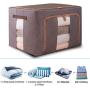 ALLINONE Foldable Storage Bins Boxes, Storage Bag Organizer Clothes, Foldable Stackable Container Organizer, with Lids & Clear Windows & Handles & Steel Frame,66L,Grey