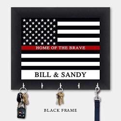 Personalized Key Holder, Firefighter Gift, Key Hanger, Wall Key Rack, Wall Key Holder, Key Holders, Rustic Wood Key Holder 10" x 12"
