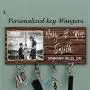 Photo Key holder for wall, Custom Wood Key Holder For Wall, Personalized Key Hanger, Custom Wall Key Hanger, Housewarming Gift, Anniversary Gift, Last name key rack, Family key hanger, Wedding gift