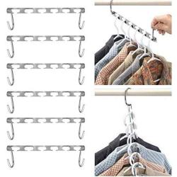 5PC Half toroidal Universal Metal Clothes Closet Hangers Clothing Organizer Hangers Clothing Organizer Clothes Hanger Rack Decoration