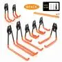 Chasstoo Garage Storage Hooks and Hangers, Heavy Duty Ladder Hooks, Tool Hangers for Shed Garage Wall, Utility Hanging Hooks for Garden, Bike and Bulky Items with a Carpenter Pencil (8-Pack)