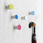 WINGOFFLY 3PCS Decorative Wooden Wall Mounted Hanging Coat Hat Hooks Modern Colorful Clothes Hanger Handemade Craft Rack(Blue& Wathet& White)