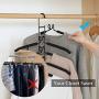 PUPOUSE Hangers Space Saving, 5 in 1 Non-Slip Metal Magic Clothes Hanger Wide Shoulder Multifunctional Adult Clothes Rack for Household Space Saver, Coat Suit Jacket Sweater Skirt Shirt Pants