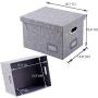 Superjare Updated File Boxes for Hanging Files, Set of 2, Storage Office Boxes with 60 lbs Weight Capacity, Durable MDF Board & Linen Fabric, File Storage Organizer for Letter/Legal - Grey