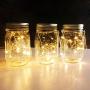 Solar Mason Jar Lights, 5 Pack 20 Led Warm White String Jar Lids Lights (4 Hangers Included/ No Jar), Apply to Regular Mouth Mason Jar or Ball Jar for Festive Party Patio Lamp Decor (Warm White)