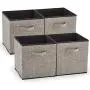 EZOWare 4 Pack Fabric Foldable Cubes Bin Organizer Container with Handles (10.5 x 10.5 x 11 inch) for Drawer, Nursery, Closet, Office, Home - Gray EZOWare 4 Pack Fabric Foldable Cubes Bin Organizer Container with Handles (10.5 x 10.5 x 11 inch) for Drawer, Nursery, Closet, Office, Home - Gray