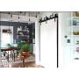 ZEKOO Rustic 8 FT by Pass Modern Barn Door Hardware Hanger Sliding Steel Rail for Double Wooden Doors Parts ZEKOO Rustic 8 FT by Pass Modern Barn Door Hardware Hanger Sliding Steel Rail for Double Wooden Doors Parts