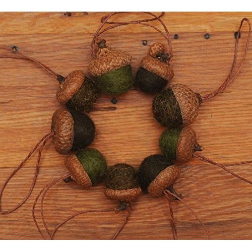 Green Felted Acorn Ornaments, Set of 9, also available without hangers Green Felted Acorn Ornaments, Set of 9, also available without hangers