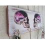 Skull Key Holder for wall, Decorativ Wood Key Hanger, Sugar Skull, wooden key hook, Skull decor, Space skull