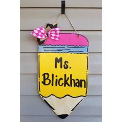 Pencil Door Hanger/Teacher Gift/Personalized Pencil Sign/Teacher Appreciation Gift