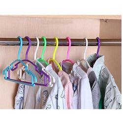 10pcs Random Color Portable Clothes Hanger Kids Children Toddler Baby Clothes Coat Plastic Hangers Hook Household