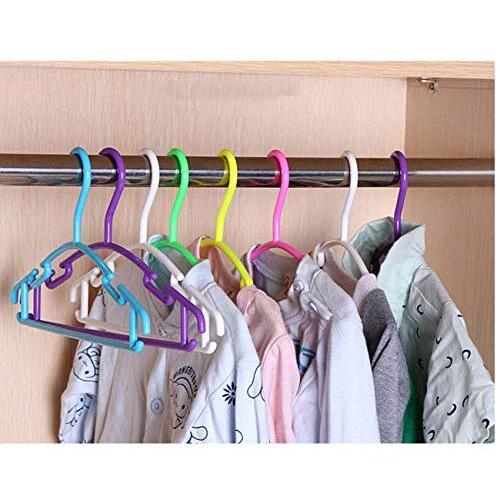 10pcs Random Color Portable Clothes Hanger Kids Children Toddler Baby Clothes Coat Plastic Hangers Hook Household