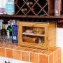 INDRESSME Bamboo 2- Layer Large Capacity Bread Boxes Countertop Bread Storage Bread Boxes for Kitchen Counter Retro Bread Bin with Transparent Window, Fully Assembled