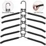 CESHUMD Space Saving Hangers for Clothes Detachable 5 Layers Stainless Steel Non-Slip Foam Padded Velvet Clothing Hangers Metal Closet Storage Organizer for Pants Shirts Jeans Trousers 5-Tier Black CESHUMD Space Saving Hangers for Clothes Detachable 5 Layers Stainless Steel Non-Slip Foam Padded Velvet Clothing Hangers Metal Closet Storage Organizer for Pants Shirts Jeans Trousers 5-Tier Black