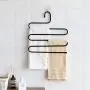 devesanter Pants Hanger Multi-Layer S-Style Jeans Trouser Hanger Closet Stainless Steel Rack Space Saver for Tie Scarf Jeans Clothes（4 Pack ）