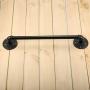 KINGSO 16.5”L x 3”H Industrial Retro Black Iron Pipe Shelf Wall Hanging Bracket, Door Handle, Clothes Hanger Rack, Urban Mounted Towel Rack Bar, with Screw Accessories