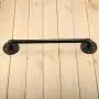 KINGSO 16.5”L x 3”H Industrial Retro Black Iron Pipe Shelf Wall Hanging Bracket, Door Handle, Clothes Hanger Rack, Urban Mounted Towel Rack Bar, with Screw Accessories